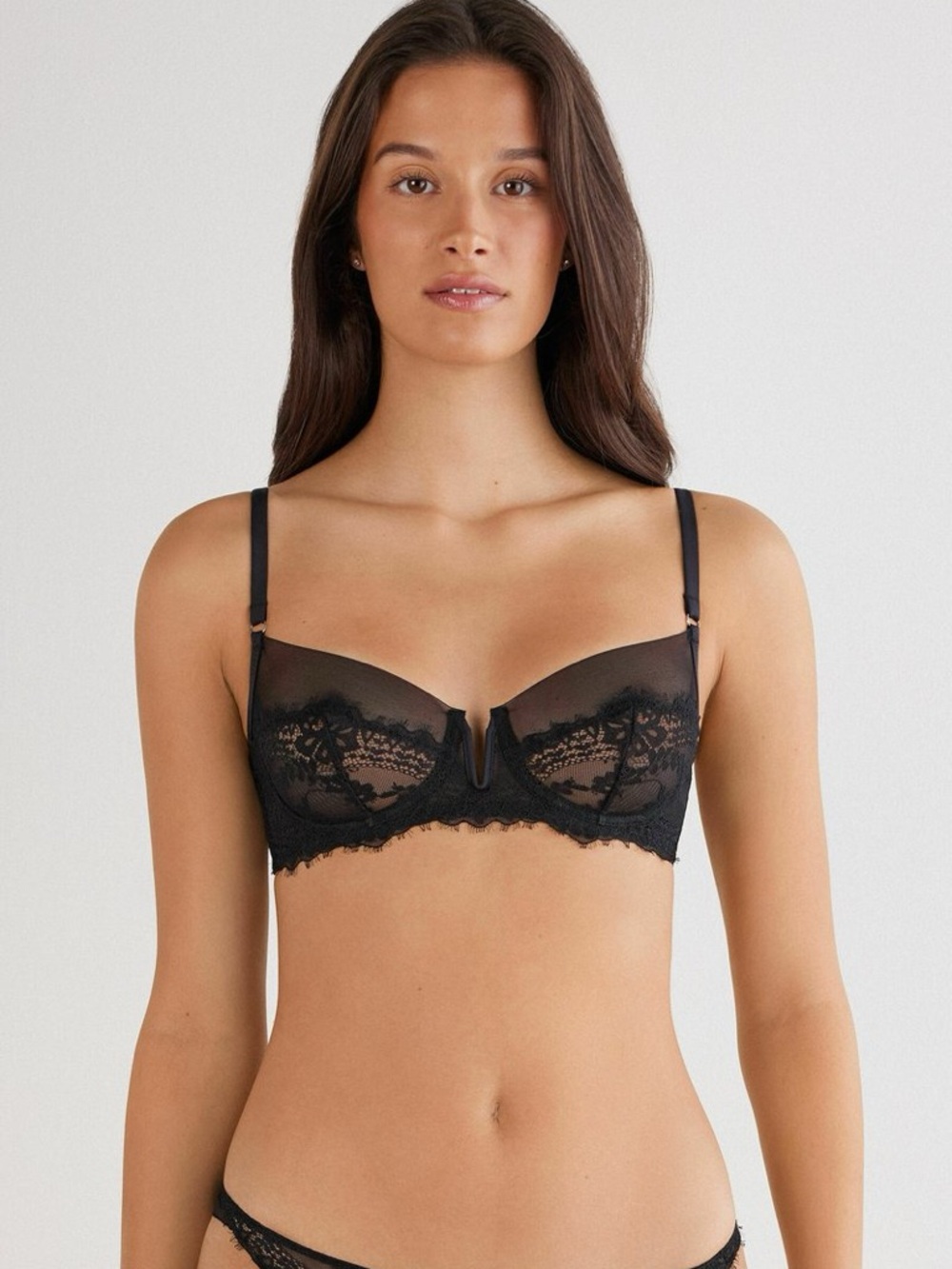Intimissimi Sheer Glamour Daniela Underwire Bra Black 34B NWT IN PACKAGE